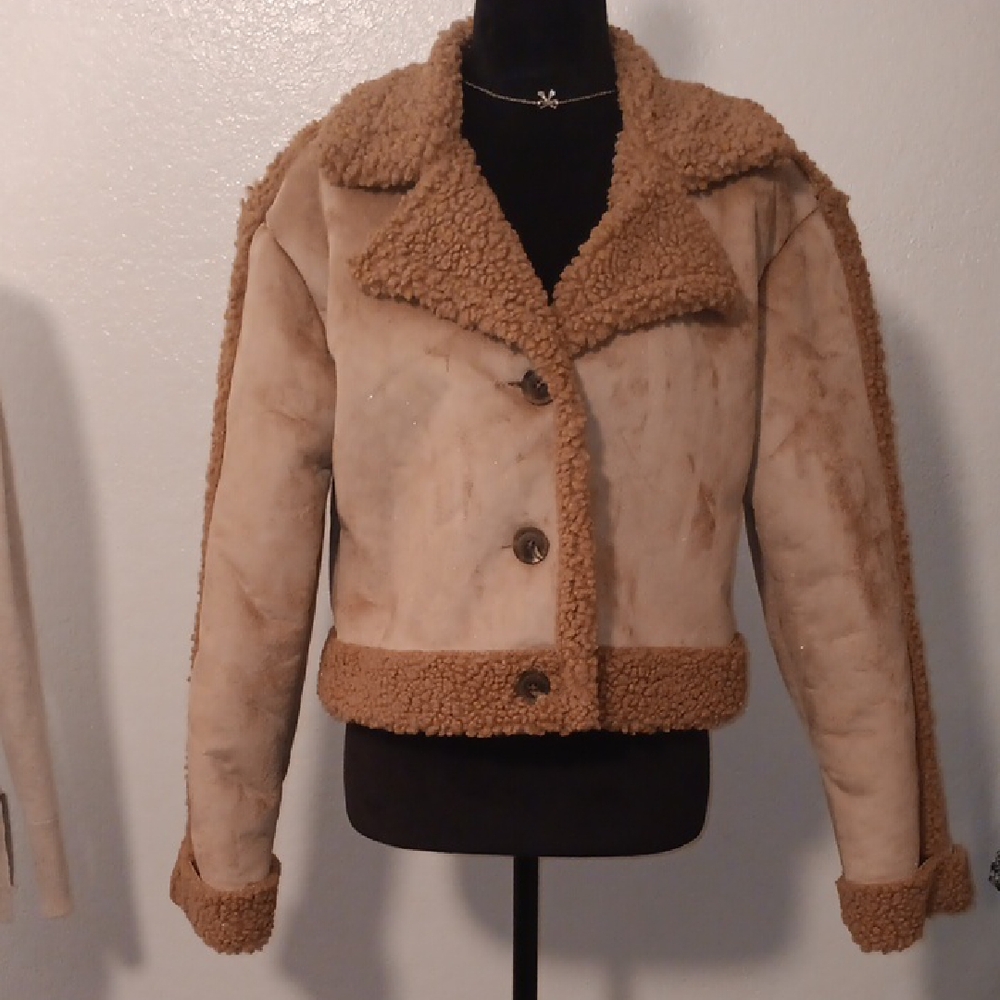 Wild Fable Tan Teddy Jacket No Pockets NWT